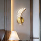 Nordic Feather Decorated Wall Lamp Living Room Bedroom LED Lamp Modern Hotel Copper Color Wall Lamp