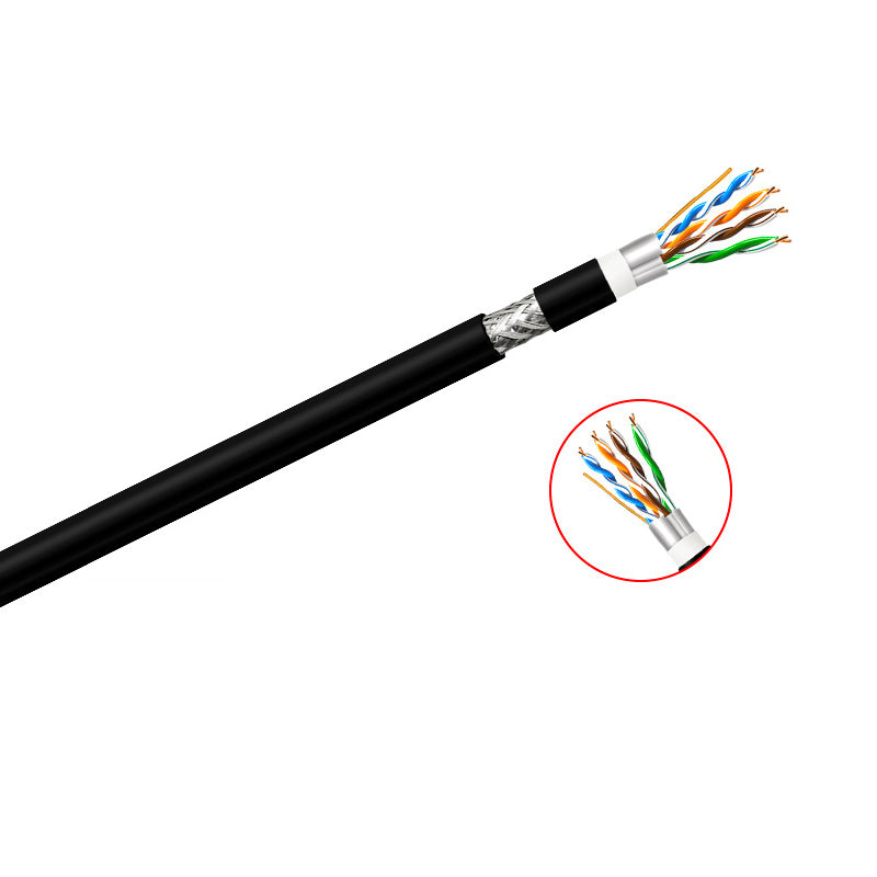 High Quality 1000ft Shielded Outdoor Class 5 Armored Shielded Network Cable Network Cable For Cctv Camera