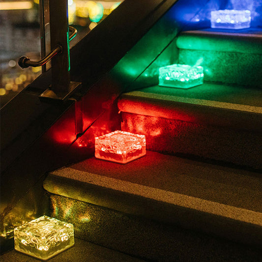 Hot Sale Waterproof IP65 Decorative Paving Brick LED Light Outdoor Solar Garden Lights Crystal Ice LED Bricks Light