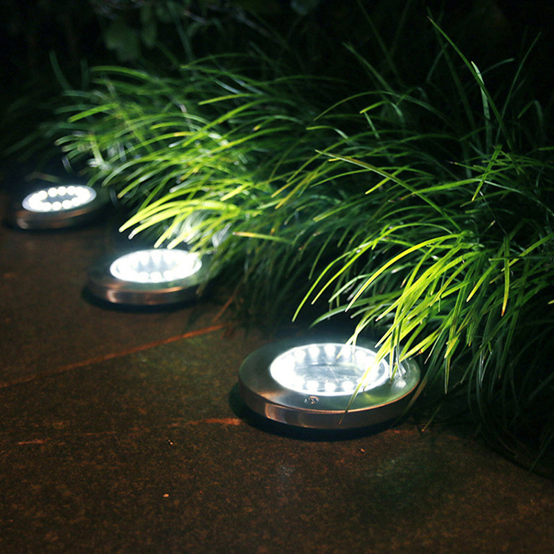 8 LED Disk Buried Light Outdoor in-ground Solar Ground Lights for Lawn Pathway