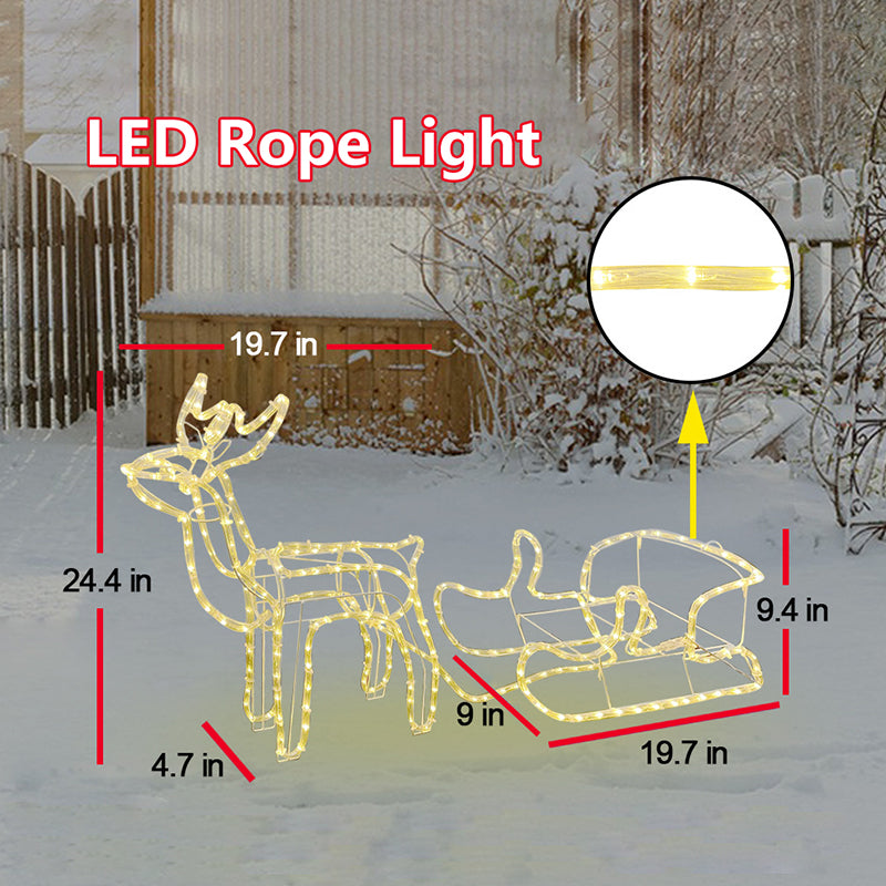 Outdoor Customized New Christmas Decoration 3D Large Deer Led Motif Lights