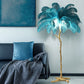 Modern Nordic Luxury Bedroom Living Room Resin Floor Light LED Standing Ostrich Feather Floor Lamp