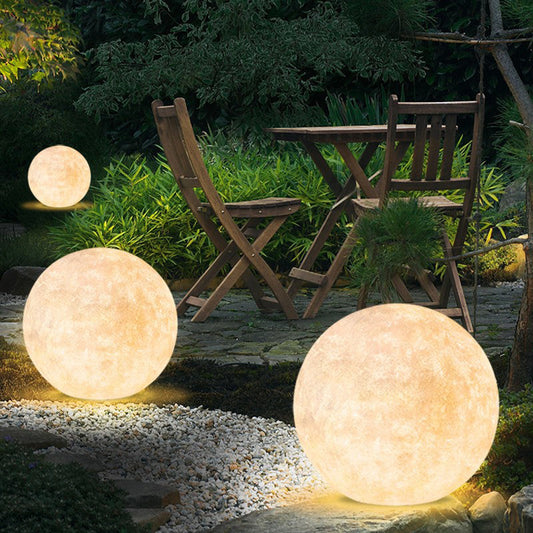 Rechargeable Waterproof Battery Operated Solar Charging Outdoor Beach Event Garden Led Ball Light Sphere Stone Lamp