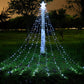 350led US Eu Plug Solar Panel Outdoor Waterproof Christmas Garden Lamp Stars Waterfall LED String Light