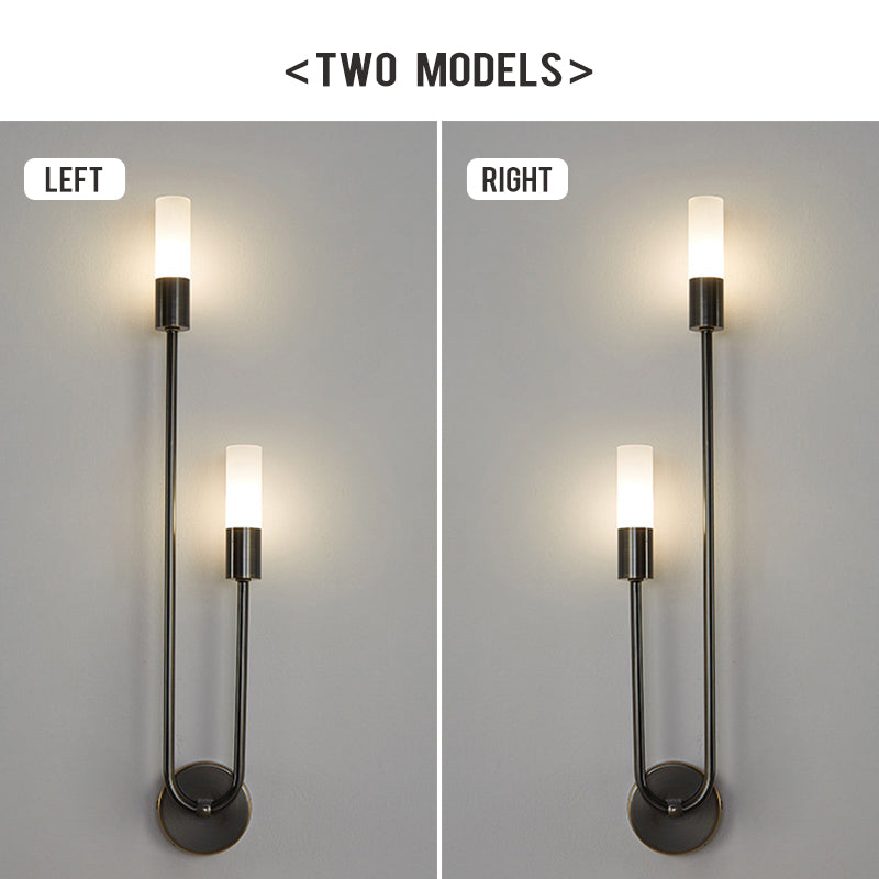 Nordic Design Simple Black U-shaped Wall Lamp Creative Aisle Hotel Room Double Bulb Wall Lamp