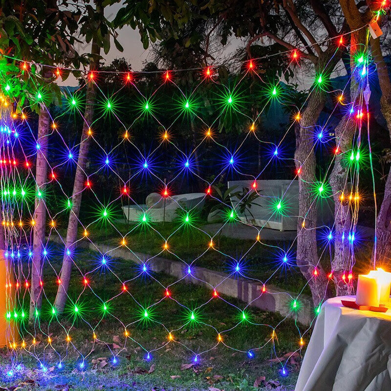 Garden Net Light Mesh Outdoor String Light Twinkle Light 3m x 2m 192LED 8Mode for Tree Wrap Lawn Backyard Christmas