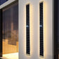 Long Outdoor Modern LED Wall Light Waterproof IP65 Solar Powered Fixture Rectangular Frosted White Acrylic Anti Rust