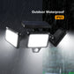 3 Heads LED Solar Motion Sensor Security Garden Light IP65 Waterproof Solar Wall  Lights with 360 Wide Lighting Angle