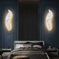 Modern Luxury White Gold Feather Design Indoor Hotel Led Wall Lamps Living Room Decorative Wall Light