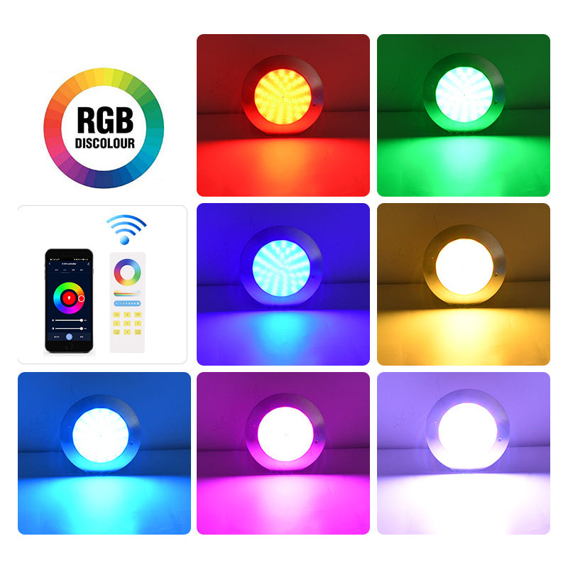 Super Slim 8mm Stainless Steel RGB Wifi Control IP68 Underwater Submersible Swimming Pool LED Light