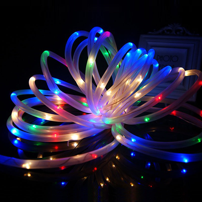 Solar Power Rope Tube Lights 100 Led Copper Wire String Outdoor Waterproof Fairy Lights With PVC Tube