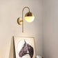 Classic Bedroom Bedside Mount Interior Light Indoor Decorative Gold Black Metal Modern Led Glass Wall Sconce
