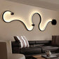 Post Modern Personality Snake Curve Decoration LED Creative Wall Lamp Wall Plug Night Light