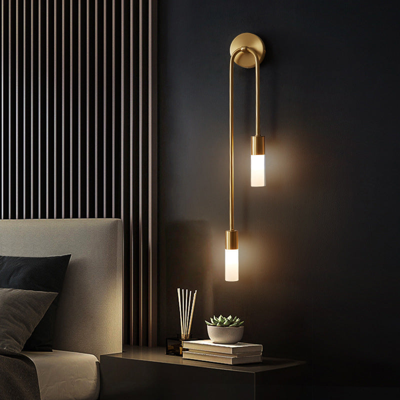 Nordic Design Simple Black U-shaped Wall Lamp Creative Aisle Hotel Room Double Bulb Wall Lamp