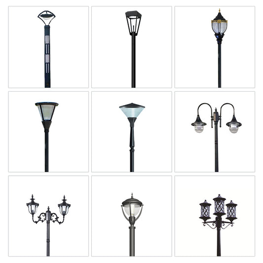 Customized 0.8m 1m 2m 3m 3.5m Outdoor Antique Garden Lights Decorative Street Lamp Lighting Road Waterproof Modern Poles