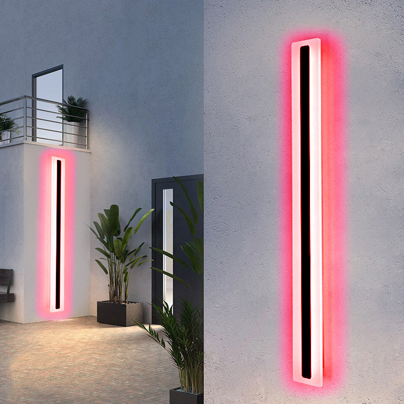 Modern Luminaire Garden Sconce Linear Ip65 Aluminum Long Strip Lamps Outdoor LED RGB Wall Light