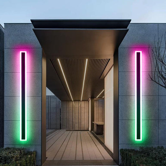 Modern Luminaire Garden Sconce Linear Ip65 Aluminum Long Strip Lamps Outdoor LED RGB Wall Light