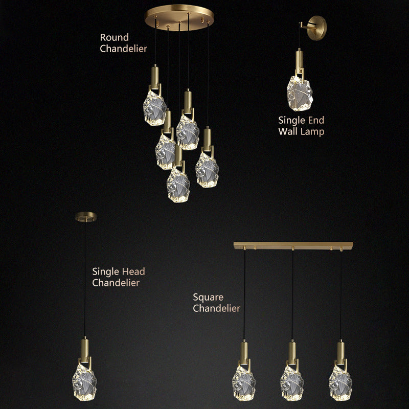 Crystal Led Ceiling Fixtures Dining Room Pendant Lights Adjustalbe Crystal Light