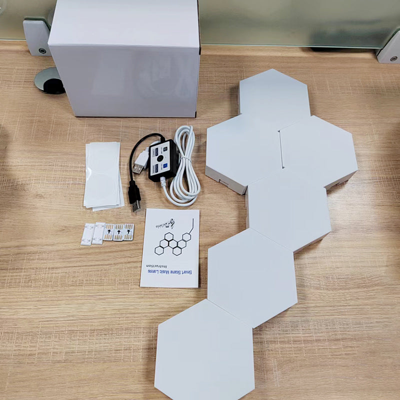 DIY Hexagon Wall Lamp Quantum Modular Touch Sensitive Hexagon Lights