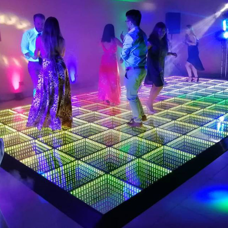 Night Club Lighting Deep Tunnel Magic Mirror Abyss effect 3D Smart LED Dancing Floor Light