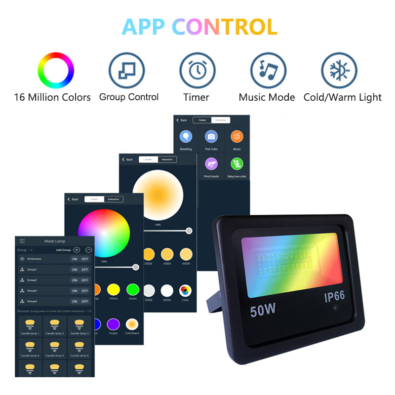 Smart Home Smart Lighting Wifi App Control LED RGB Smart Flood Light