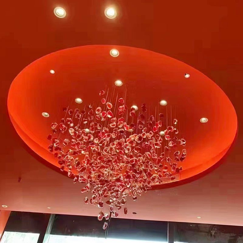 Customized Luxury Crystal Chandelier Hotel Project Lamp LED Pendant Light