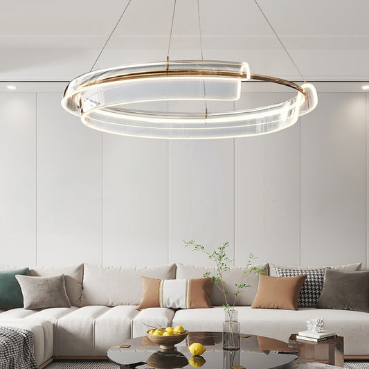 Chandelier Modern Indoor Round Ring Shape Chandelier Home LED Crystal Chandelier