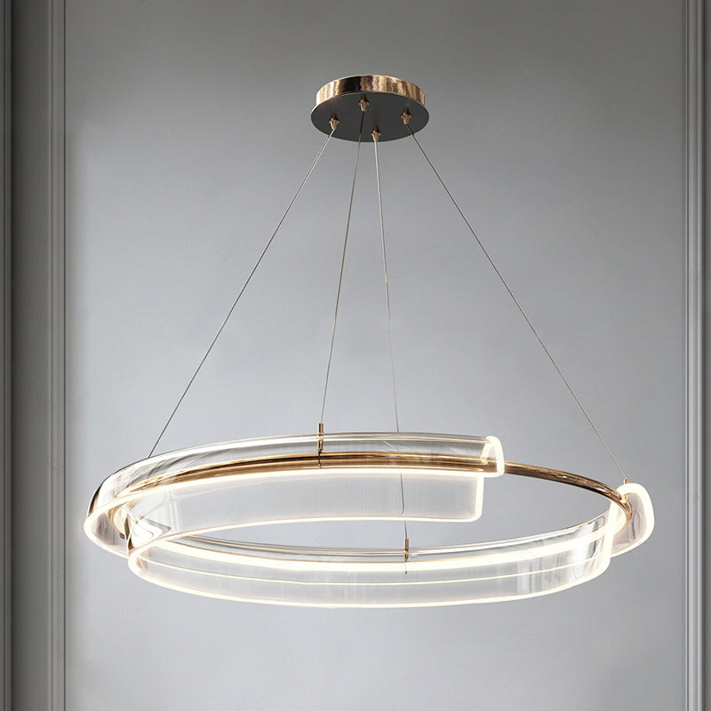 Chandelier Modern Indoor Round Ring Shape Chandelier Home LED Crystal Chandelier