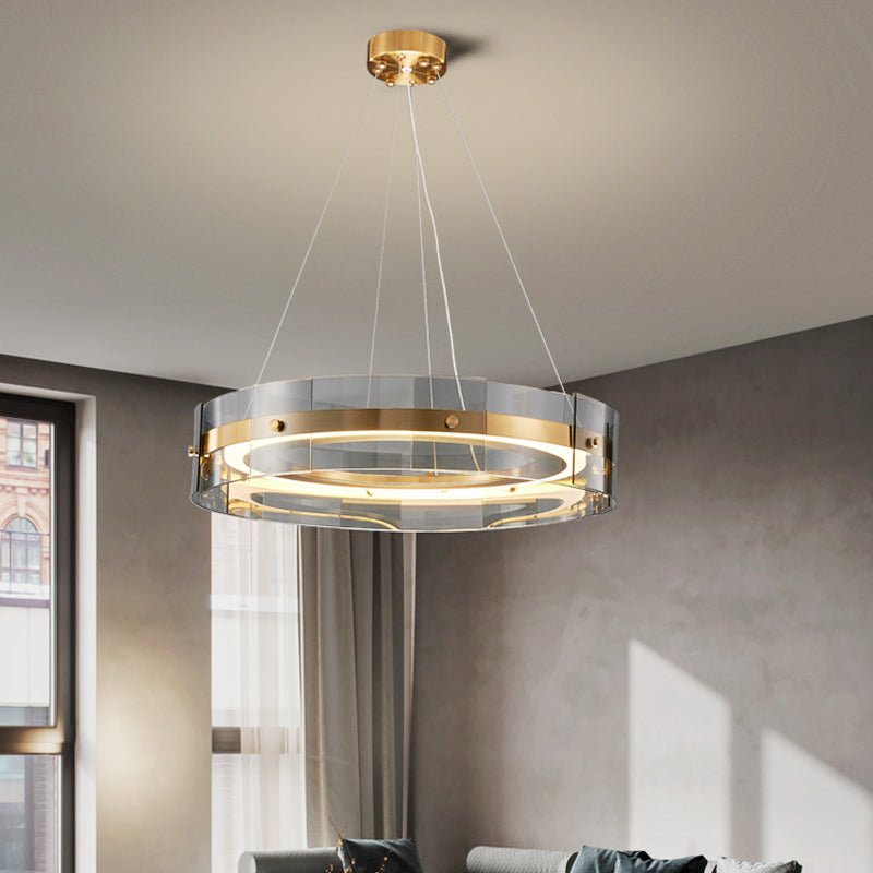 Simple Nordic Round Fixtures Indoor Hanging Light High Ceiling Luxury Chandelier