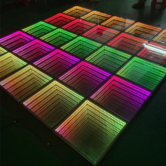 Night Club Lighting Deep Tunnel Magic Mirror Abyss effect 3D Smart LED Dancing Floor Light