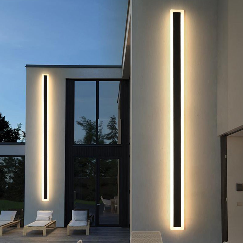 Modern Long Strip LED Porch Linear Light IP65 Villa Sconce Aluminum Outdoor Waterproof Black Garden Light Outdoor Wall Lamp