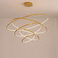 Customized Modern Round Chandelier Villa Living Room Ring Pendant Hotel Stairwell Chandelier Stainless Steel Body