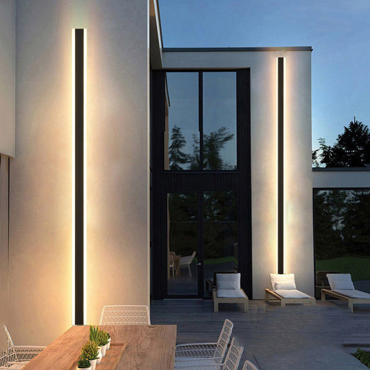 110V 220V Modern Outdoor Exterior Linear Strip Wall Lamp 3000K Warm White Garden Sconce Long LED Wall Light