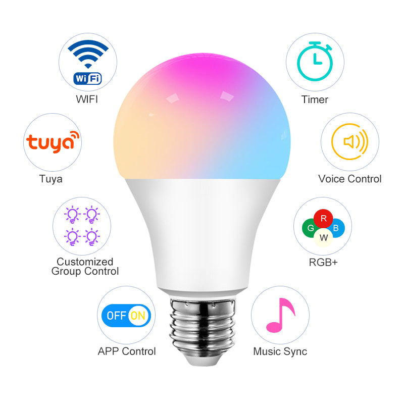 Smart Phone Remote Controlled Wifi Tuya App Alexa Google Home Smart Led Bulb